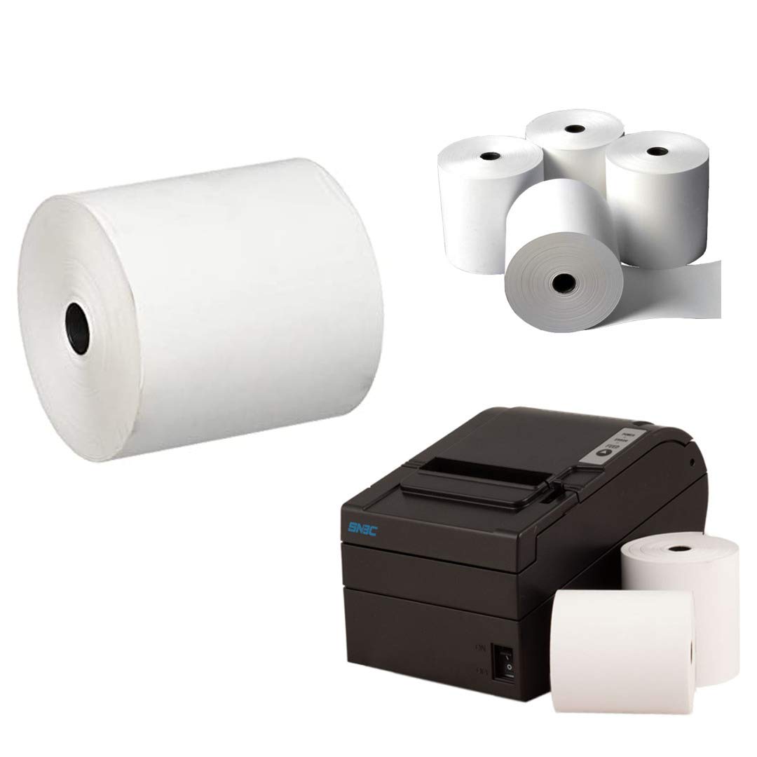 80 x 80mm x 12.7mm Thermal Paper Till Rolls Suitable for EPOS Epson, Star, Samsung, Bixolon, POS Terminals Pack of 5 ROLLS
