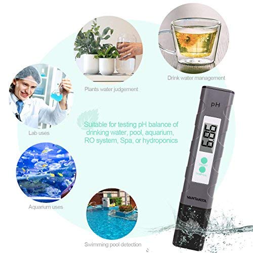 Digital PH Meter, Kydara PH Meter 0.01 PH High Accuracy Water Quality Tester with 0-14 PH Measurement Range for Household Drinking, Pool and Aquarium Water PH Tester Design with ATC