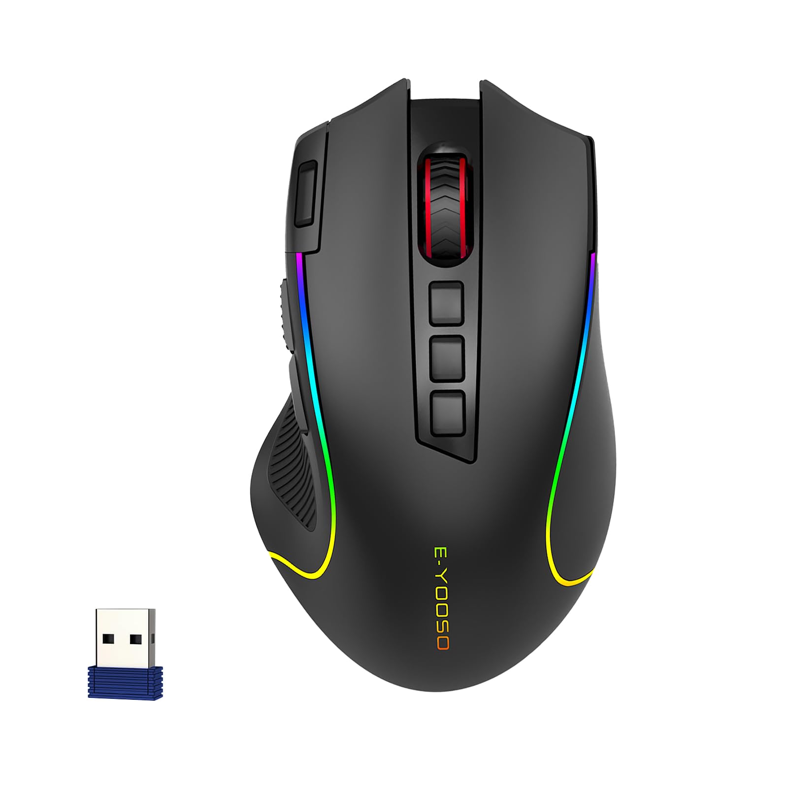 Photo 1 of Premium Wireless Bluetooth Versatile Mouse,8000 DPI,6 RGB Backlit,USB C Rechargeable,Ergonomic,2.4G/BT/Wired,Rapid Fire Key,75-Hour Power Capacity,Ideal For Gaming/Office/Home/PC Computer/Laptop/Mac