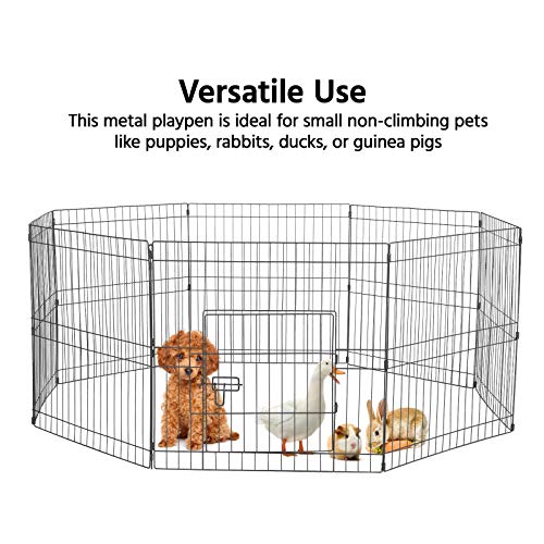Yaheetech 8 Panel 24 Inch Dog Pen Foldable Puppy Playpen Rabbit Run yaheetech-8-panel-24-inch-dog-pen-foldable-puppy-playpen-rabbit-run