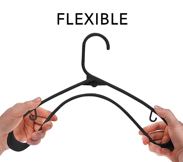 SHARPTY PLASTIC HANGERS CLOTHES HANGERS FOR CLOTHING, CLOSET, COATS & SHIRTS – DURABLE & SPACE SAVING – FOR EVERYDAY STANDARD USE, ROOM ESSENTIALS & BASICS – 20 PACK – BLACK