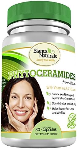 Phytoceramides - Skin Renewal | Premium Quality | Includes Vitamins A, C, D &amp; E | 30 Capsules | GLUTEN FREE | Made from Rice | Scientifically &amp; Clinically Proven Superior to Wheat (by Bianca Naturals)