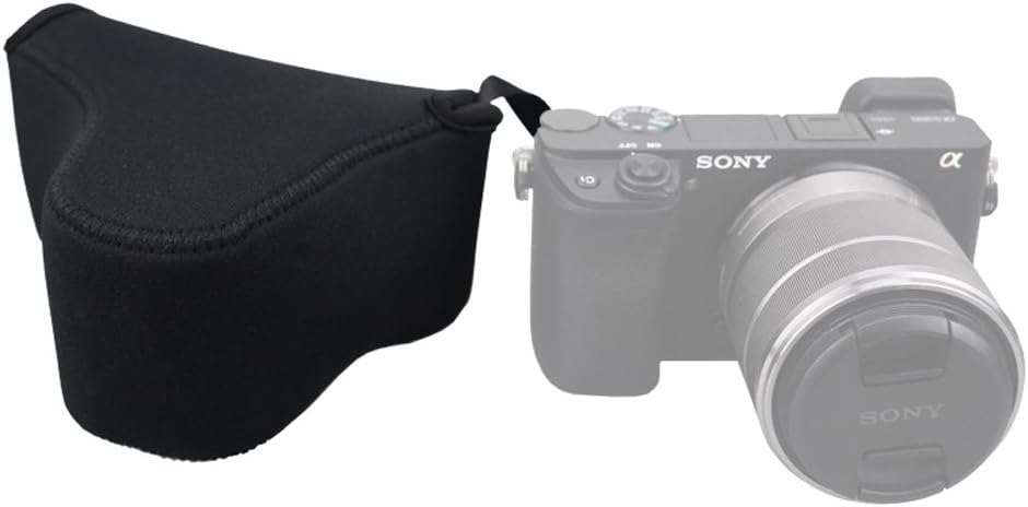JJC Mirrorless Camera Case Ultra-Light Pouch Bag for Sony A6400 A6500 A6300 A6000 A5100 A5000 with Lens, Black - Image 4