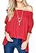 Relipop Women's Fashion Off Shoulder Tops Haft Sleeve Blouses Causal T-Shirts (Large, Red)