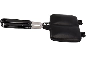 1 Pcs Double Sided Frying Pots & Pans Omelet Pans Pan, Aluminum and Plastic Pancake Maker Double Sided Flip Design Sandwichs 