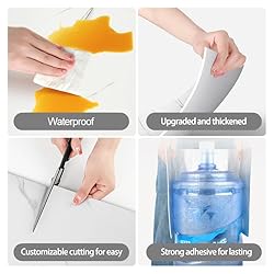 10-Pack Peel and Stick Wave White Marble Tiles