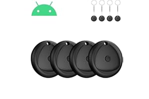 RAYKIT Android Tracker Tags 4 Pack Work with Android'S Find Hub App (Android Only), IP7 Waterproof Key Finder Item Locator, Bluetooth 5.3, Long Battery Life, Smart Tags for Luggage, Bag, Key Pet etc as Gift