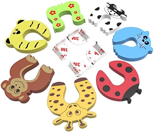Child Safety Door Stopper - Baby Proofing Kit - Foam Design of Animal Farm and Insect Cushion - 7pcs