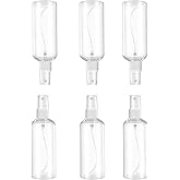MUUZLL Spray Bottles 6 pcs, Refillable Cosmetic Spray Bottles, Small Refillable Liquid Containers, 2oz/50ml Clear Empty Fine 