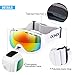 Gonex Ski Snow Goggles Anti-fog Windproof UV400 Protection with Double Spherical Lens with Goggle Case, White, Small