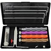 Lansky 4-Stone Deluxe Diamond System | Precision Knife Sharpening Kit | Precision controlled-angle system