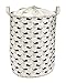 Org Store Cotton Fabric Collapsible Laundry Basket Dirty Clothes Hamper - Perfect for College Dorms, Kids Room & Bathroom (Whale Patterned)