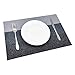 Familamb Placemats for Dining Table Set of 6 Woven Vinyl Washable Table Placemats Table Decoration Heat Insulation Stain Resistant Grey