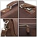 Jack&Chris Leather Briefcases For Men Shoulder Laptop Bag Leather Messenger Bag (BROWN)