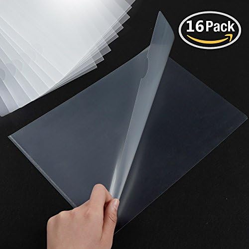 16Pack US Letter/A4 Size Clear Document Folder Copy Safe Project Pockets In Transparent Color