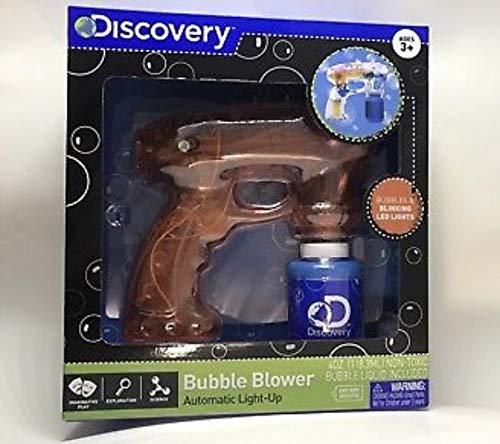 Discovery Bubble Blower Gun- Automatic Light up ( Blue, Green or Orange