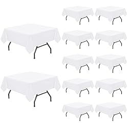 Pesonlook 12 Packs Square Tablecloth White, 52×52