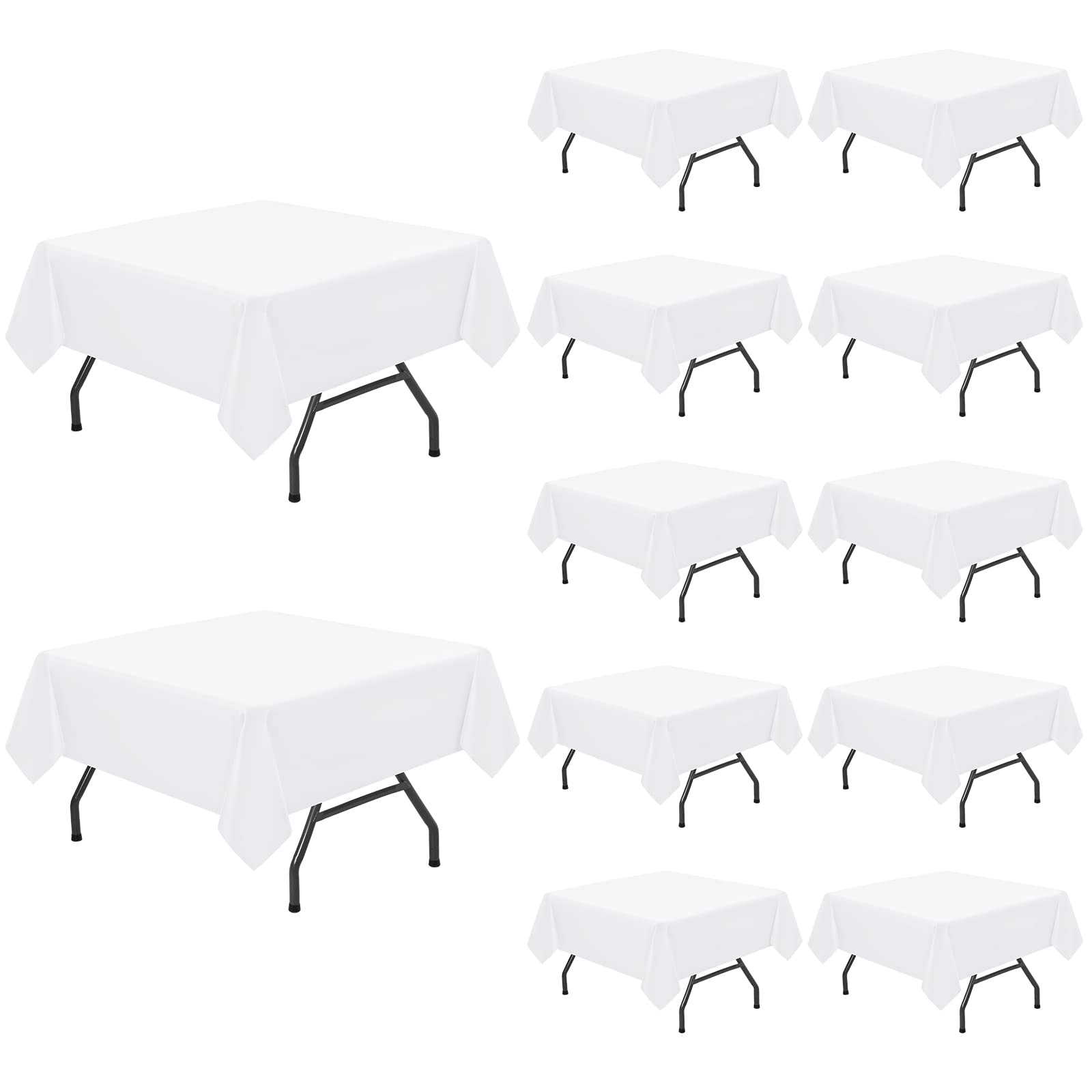 Pesonlook 12 Packs Square Tablecloth White, 52×52