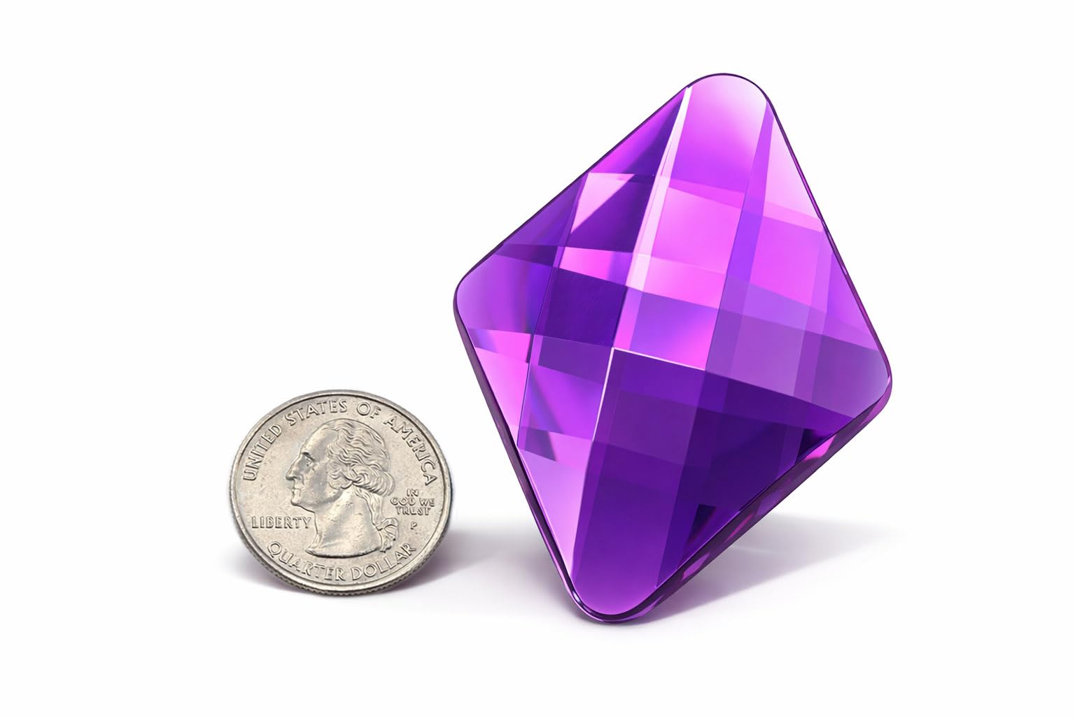 Allstarco 67x48mm Flat Back Extra Large Diamond Cosplay Gems Acrylic Big Rhinestones Plastic Jewels For Crafts Embelishments - 2 Pieces (Purple Amethyst H105)