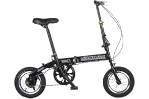 12 Inch Folding Bike, Black Small Bike, Suitable for,Men and Women to Ride, Camping Bike in The Wilderness