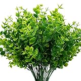 The Bloom Times Artificial Boxwood (Pack of 6), Artificial Greenery Stems Fake Outdoor Plants UV Resistant for Farmhouse Home Garden Wedding Patio Indoor Decor in Bulk Wholesale