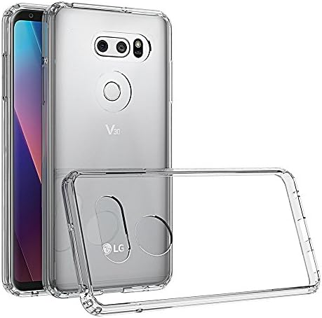 LG V30 Case,YABO Crystal Clear Ultra-Thin Premium Transparent Hard PC and Soft TPU Silicone Scratch-Resistant Slim Protective Case for LG V30 2017 - Black Crystal