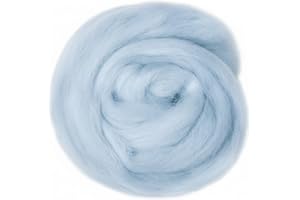 Catopia Wool Roving Yarn, 100G/3.53OZ Soft Felting Wool Pure Chunky Roving Yarn Bulk for Needle Felting Knitting Blanket Spinning Weaving DIY Craft,Cambridge Blue