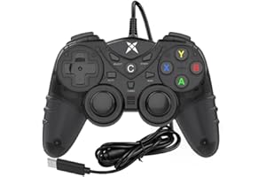 NBCP Wired Game Controller for PC & PS3, USB Gamepad Joystick for Windows 7/8/10, Laptop, TV Box, Steam – Dual Vibration, Tur