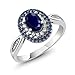 Blue Sapphire 925 Sterling Silver Women's Engagement Ring (1.62 cttw, 7X5MM Oval Cut, Available in size 5, 6, 7, 8, 9)