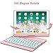 Earto iPad 9th Generation Keyboard Case 10.2 inch (2021), 8th / 7th Gen, Air 3, Pro 10.5 Compatible, 7 Color Backlit, 360 Rotatable, Slim Wireless Keyboard with Folio Hard Back Cover, Rose Gold
