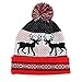 EZGO Light Up Hat With 10 colorful Lights, Unisex Knitted Light Hat With Sika Deer Printing For Party Christmas Gifts Sports Walking Jogging Bicycling