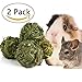SZBOYU Natural Woven Timothy Grass Ball Small Pets Chew Toy for Rabbits Guinea Pigs Chinchillas Hamsters (2 Pack)