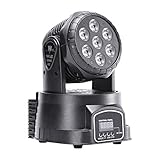 U`King Stage Lighting Moving Head Light 7 LEDsx10 W 4 Color RGBW with DMX Control Mode for DJ KTV Disco Party