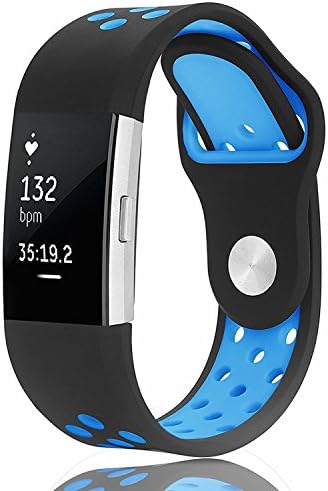 Band for Fitbit Charge 2 - Akaru Silicone Sport Soft Breathable Adjustable Fashion Replacement Strap Bands for Fitbit Charge 2 Smartwatch Heart Rate Fitness Wristband with hole