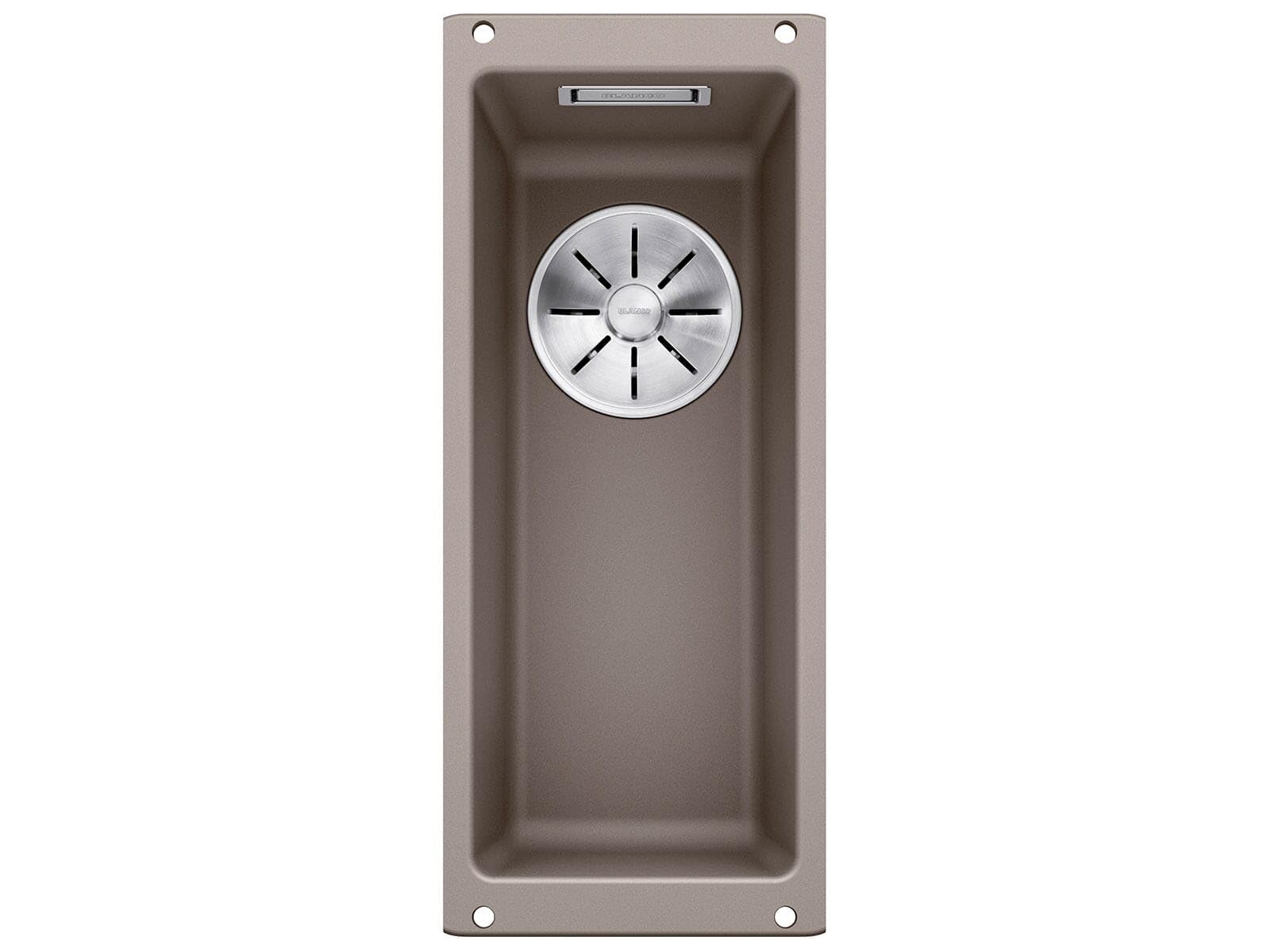 BLANCO SUBLINE 160-U | SILGRANIT Sink in Tartufo | Installation Type: undermount Installation | for 30 cm Wide Base cabinets | One Cut-Out and only one Installation | [19x46x14.2 cm]