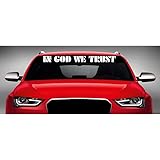 Noizy Graphics 40" x 4" in God We Trust #1 Crosses Christian Car Windshield Sticker Truck Window Vinyl Decal Color: White