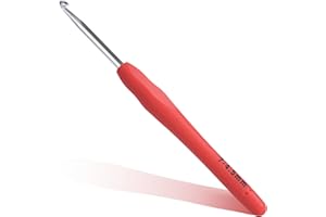 GERUTE 4.5mm Crochet Hook, Ergonomic Crochet Hook, Smooth and Extra Long Knitting Needles, with Soft Rubber Ergonomic Handle and Aluminum Tip, Perfect Beginner and Arthritic Crochet Hooks (4.5 mm)