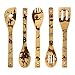 Halloween Decorations Gifts Wooden Spoons Great Utensil Set Fun Gift Idea Serving Utensils Burned Bamboo Spoon Best Kitchen Present Slotted Spoon 5 Piece