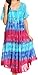 Sakkas Sula Tie-Dye Wide Neck Embroidered Boho Sundress Caftan Cover Up