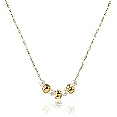atzeste Dainty Gold Necklace for Women, Shiny 14K Gold Plated Pendant Necklaces, Cubic Zirconia Trendy Chain Choker Necklaces Birthday Gifts Necklace for Women
