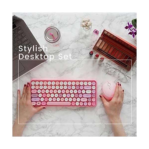 Perixx-PERIDUO-713-Wireless-24-GHz-Mini-Keyboard-and-Mouse-Combo-Retro-Round-Key-Caps-Pastel-Pink-UK-Layout Perixx PERIDUO-713 Wireless 2.4 GHz Cute Keyboard and Mouse Combo, Retro Round Key Caps, UK Layout, Pastel Pink