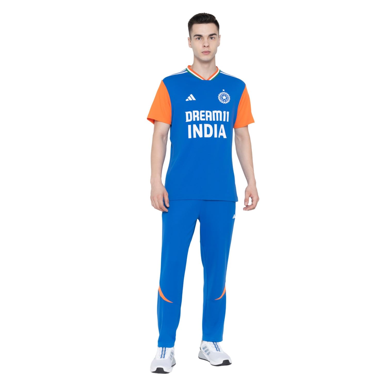 adidas Official India T20 World Cup 2024 Fan Jersey (UK, Alpha, L, Regular, Regular, DKBLUE/TRUEORANG)