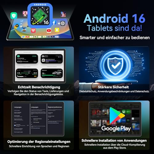 TABWEE Gemini AI 3.0 Tablet 11 Inch Android 16 with Pen and Keyboard, 24GB RAM + 128GB ROM (2TB TF), FHD IPS 120Hz Display, 8000mAh Battery, 13MP Camera, 5G WiFi/BT 5.0, PC Mode for Study & Work