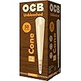 OCB Virgin Unbleached Pre-Rolled Rolling Paper Cones 1-1/4 (84mm) Size - 50 Cones