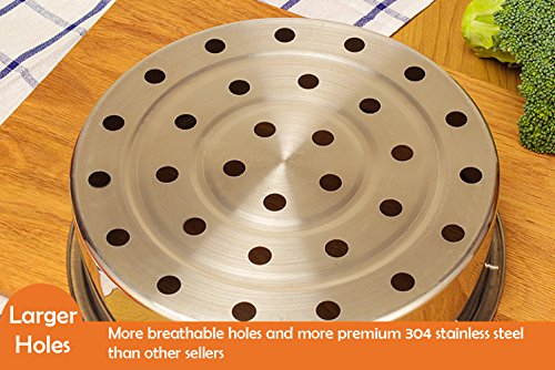 Steamer Basket Rack Set For Instant Pot Accessories – With Measuring Spoons and Egg Steaming Holder Rack Stand Set Fits Instant Pot 5, 6, 8 Quart Pressure Cooker