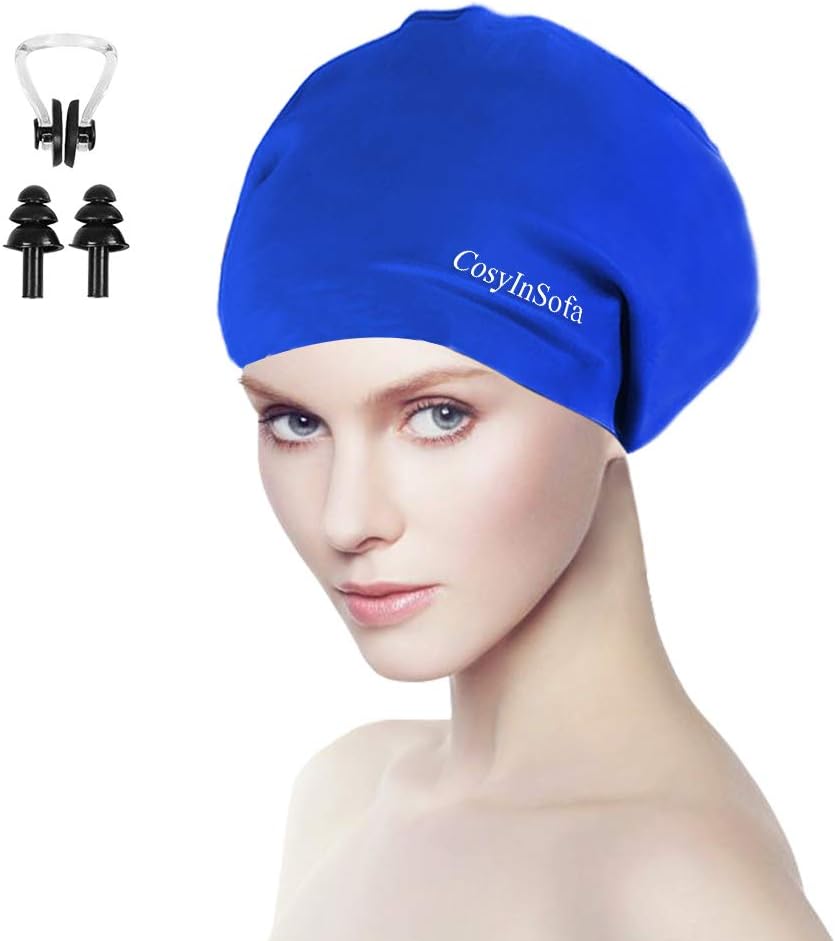 CosyInSofa Extra Large Swimming/Shower Cap for Women and Men,Special Design Swim Cap for Long Thick Curly Hair&Dreadlocks Weaves Braids Afros Silicone Keep Your Hair Dry
