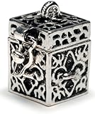 Darice BG2029 Fleur De Lis Shaped Prayer Box Charm, Antique Silver