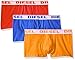 Diesel Men's 3-Pack Shawn Stretch Boxer Trunk, Royal Blue/Red/Orange, Small