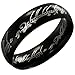 BOHG Jewelry Mens Womens Wide 6mm Lord of the Rings Stainless Steel Wedding Engagement Band Silver Black