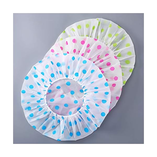 Woospa-Shower-Caps-for-WomenMen-3-Pack-Waterproof-Reusable-Bath-Cap-30cm-Width-with-Elastic-Band Woospa Shower Caps for Women/Men 3 Pack Waterproof & Reusable Bath Cap 30cm Width with Elastic Band (Pack of 3)